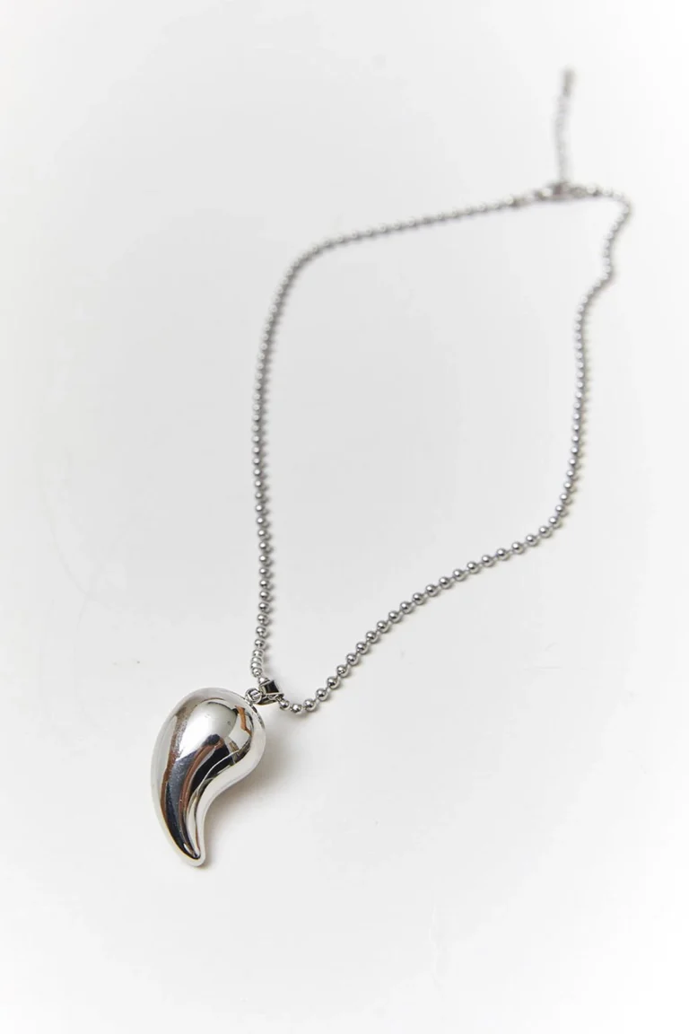 Stalen Ketting met Druppel Hanger en Bolletjesketting – Grijs van 60 Pines