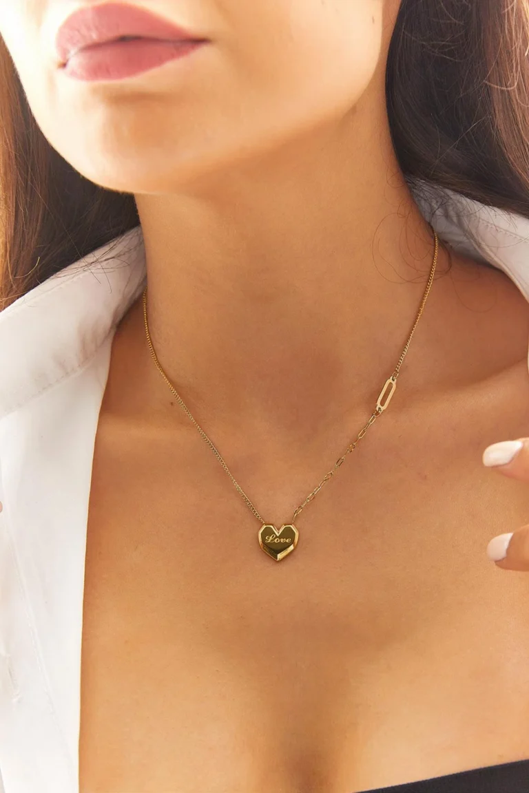 Stalen Ketting met Hartdetails – Love van 60 Pines