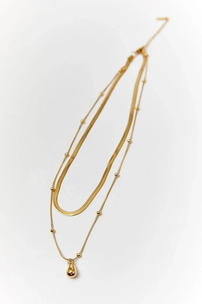 Ketting met Druppel Details en Dubbele Schakels van 60 Pines
