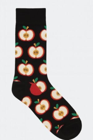 Zwarte Sokken met Appelpatroon